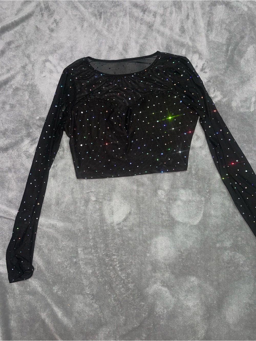 Black Rhinestone Three-Piece Mini Dress - Picture 4 of 13